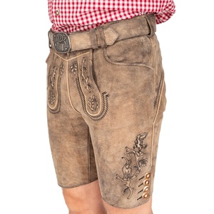 Shorts en cuir bavarois personnalisés pour hommes, 100% daim de chèvre, brodés, respirants, style streetwear pour les saisons d'automne - Product Image 4