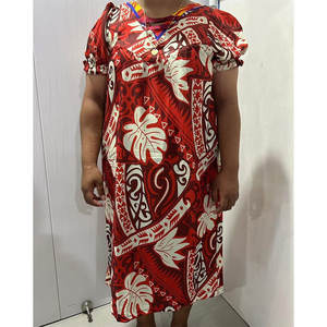 ชุดมูมูไมโครนีเซีย ลายชนเผ่าโพลีนีเซียน วินเทจ ทรงหลวม ความยาวปานกลาง ชุดมูมูสั่งตัดได้ - Product Image 1