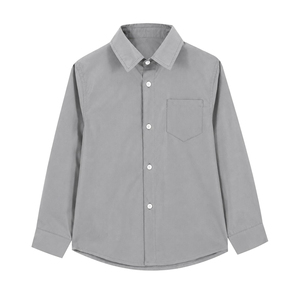 Camisa de Verano Ligera para Niños, con Cuello y Botones, Manga Larga, Uniforme Escolar, Camisa de Vestir para Jóvenes - Product Image 1
