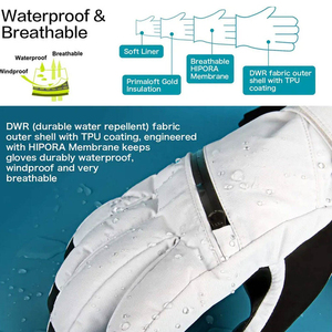 Gants de ski en cuir PU imperméables, coupe-vent et thermiques pour l'hiver, snowboard, ski, fermeture à enfiler, personnalisables pour adultes et jeunes - Product Image 6