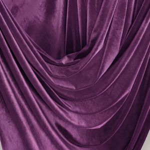 Woven 100% Polyester Soft Medium Weight Brushed Dress Curtain Material Plum Color 9000 Micro Velvet Fabric 130 GSM CLOTH ZONES - Product Image 3