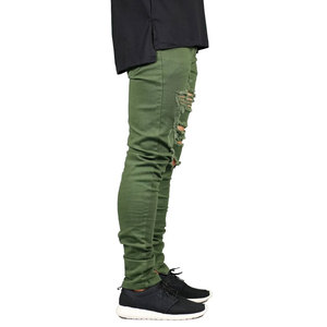 Pantalon Homme Grande Taille Tendance Effet Vieilli 100% Coton Tissu Enduit Coupe Droite Slim Taille Mi-Haute Logo Personnalisé - Product Image 6