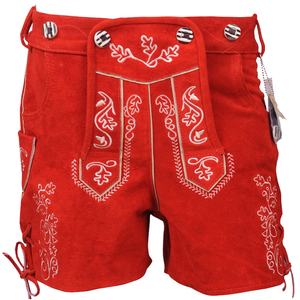 Shorts en Lederhosen pour femmes, taille haute, motif floral brodé, fermeture boutonnée, respirant, style bavarois décontracté - Product Image 1
