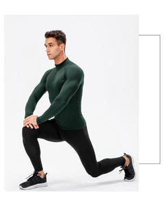 Men's Quarter Zip Fleece Pullover Thermal Compression Shirt Running Lightweight Sweatshirt Long Sleeve Polo Shirts Wholesale OEM - Product Image 3