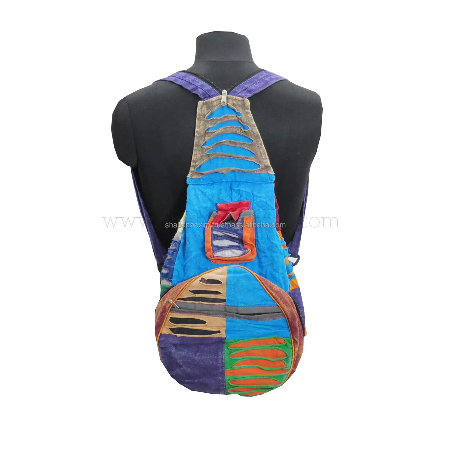 Cotton Handmade Travel Backpack Patchwork Vintage Boho Unisex Bag Shoulder Backpack from Indian Manufacturer