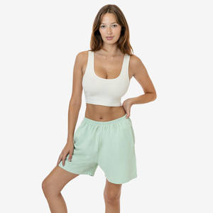 Shorts en molleton français pour femme, imprimé léopard, logo personnalisé, séchage rapide, respirant, en coton, vêtements de sport pour femme - Product Image 2