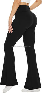 Manufacturer Customized Women's Seamless Knitted Mid Waist High Street Style Two-Piece Yoga Jacket and Flare <b>Leggings</b> - Product Image 5