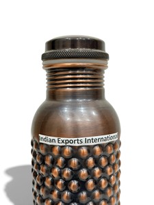 Botella de agua de cobre con diseño de puntos de Indian Exports International. (Cobre Puro Certificado) - Product Image 3