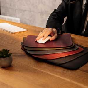 Handmade Real Leather <b>Mouse</b> Pad Anti Slip Suede Base Desk Mat Personalized Executive Writing Pad for Computer LMP-0057 - Product Image 6
