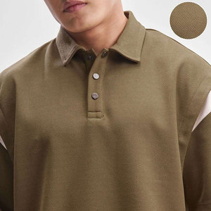 Polo de Algodón Verde Oliva para Hombre, Transpirable, Liso, de Manga Corta, Estilo Casual para Adultos, Corte Holgado - Product Image 6