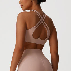 Custom Women's High Support Sports Bra Beauty Back Breathable Shockproof Quick Dry Gym Fitness Top OEM Activewear - Product Image 3