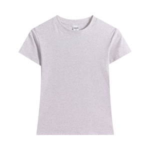 Camiseta de Manga Corta con Cuello Redondo para Mujer, 100% Algodón, Informal, Transpirable, Corte Regular, Tejido de Punto Jersey - Product Image 4