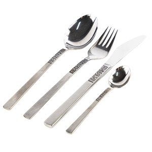 Ensemble de couverts élégants en métal, finition miroir, passe au lave-vaisselle, couteau, fourchette, cuillère, vaisselle de mariage, couverts de table, acier inoxydable - Product Image 1