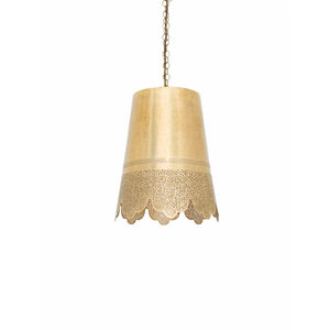 Lampe suspendue en laiton de style marocain faite à la main, finition or antique, luminaire de plafond pour salon et hôtel - Product Image 1