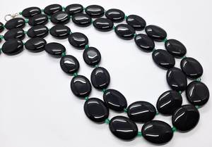 Cuentas ovaladas lisas de ónix negro natural AAA de 15x20 mm, cuentas ovaladas grandes de piedras preciosas de 18 pulgadas, cuentas sueltas de ónix negro para la fabricación de joyería. - Product Image 4