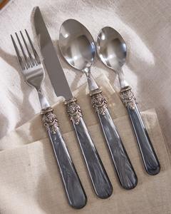 Ensemble de couverts élégants en argent avec poignée en résine design Couverts élégants pour salle à manger moderne, mariage et décoration de table de cuisine - Product Image 6