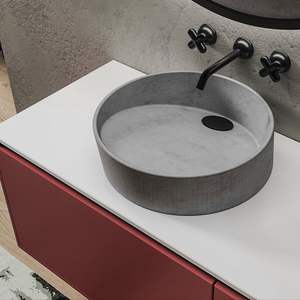 Lavabo Redondo de Cerámica Blanco Europeo, Lavabo Moderno para Baño con Desagüe 2026 - Product Image 1