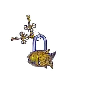 Latest Brass Vintage Lock Fish modern & attractive security locks best quality intricate lion brass key locks