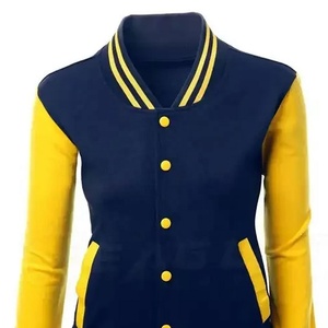 Women's Color Block Varsity Jacket <b>Covered</b> <b>Button</b> Knitted Bomber Coat Breathable Windproof Winter Women Letterman Jacket - Product Image 5