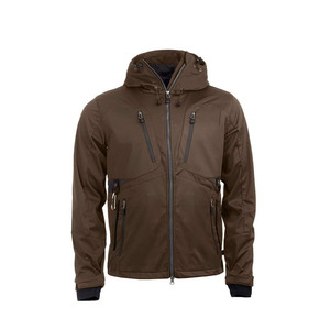 Veste softshell à capuche marron pour homme, respirante, grande taille, imperméable, avec fermeture éclair, pour l'extérieur, hiver, coupe classique - Product Image 1