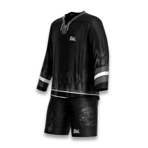 Custom Ice Hockey Jersey Set Blue White Sublimated V-Neck Full Sleeve <b>Moisture</b> Wicking 100% Polyester Adult Unisex Custom Team - Product Image 4