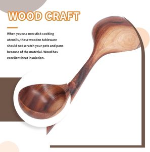 Cuchara de madera para sopa de 10.63 pulgadas, cuchara de madera para cocinar, cuchara de madera para servir, cuchara de madera de mango largo para sopa - Product Image 6