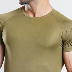 T-shirt de sport à manches courtes pour hommes, logo personnalisé, compression, performance, vêtements de sport, fabricant - Product Image 2