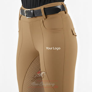 Leggings d'équitation respirants extensibles dans les 4 sens avec assise intégrale en silicone, taille haute, pour le fitness - Product Image 1