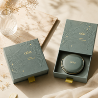 Boîte à cosmétiques réutilisable écologique personnalisée avec emballage rigide en feuille d'or et doublure en éponge pour les marques de soins de la peau