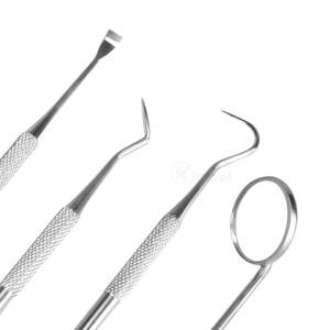 Kit de Examen Dental Manual de 4 Piezas, Espejo Bucal de Acero Inoxidable, Sonda Exploradora, Juego de Raspadores, Grado Médico Profesional - Product Image 3