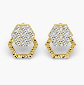 Elegant Vintage 14KT Yellow Gold Lab Grown Diamond IGI Certified Gold Plated Drop Earrings for Women Wedding Party Fine Gift - Product Image 1