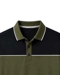 Camiseta Polo Personalizada Verde Oliva y Negra para Hombre, Manga Corta, Informal, Deportiva, de Golf, Transpirable, Veraniega, Premium, de Poliéster - Product Image 6