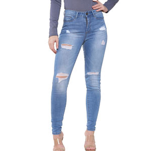 Vaqueros de cintura alta estilo paperbag, confeccionados en suave tela de algodón transpirable, con un corte relajado en las piernas y un estilo moderno y elegante. - Product Image 5