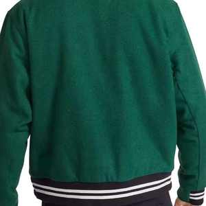 เสื้อแจ็คเก็ตวาร์ซิตี้สีเขียวสำหรับผู้ชาย สีพื้น ลำลอง ปกคอพับ ทรงปกติ วัสดุโพลีเอสเตอร์ เหมาะสำหรับใส่ในฤดูใบไม้ร่วง - Product Image 3