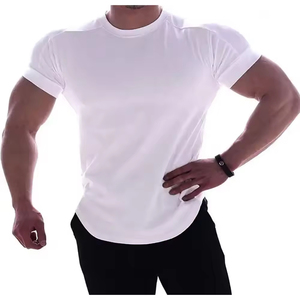 Plus Size Active Gym T-shirt for <b>Men</b> Loose Fit 100% Polyester Eco-Friendly V-neck Custom Color Sports Streetwear for - Product Image 6