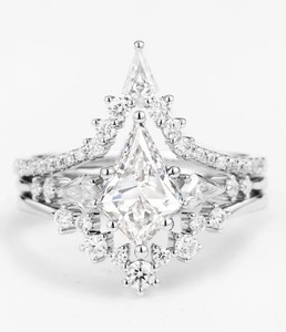 Kite Cut Moissanite Bridal <b>Ring</b> In <b>Silver</b> Handmade Engagement <b>Ring</b> Unique Geometric Wedding <b>Ring</b> Vintage Style Promise <b>Ring</b> - Product Image 3