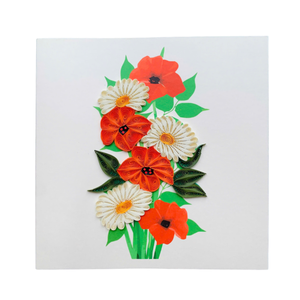 Tarjeta de quilling con diseño de ramo de margaritas, tarjeta de felicitación hecha a mano con sobre, tarjeta floral de quilling para todas las ocasiones, regalos de manualidades en papel - Product Image 3