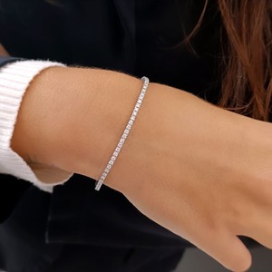 Bracelet tennis en diamant CVD cultivé en laboratoire certifié IGI, or 14K 18K, taille brillant rond VVS, bijoux de mariage pour femme, vente en gros personnalisée - Product Image 5