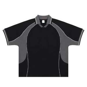 เสื้อฟุตบอลดีไซน์วินเทจแบบคลาสสิค ลายทางสีดำ สำหรับเยาวชนและผู้ชาย คอปกโปโล สไตล์เรโทร - Product Image 1