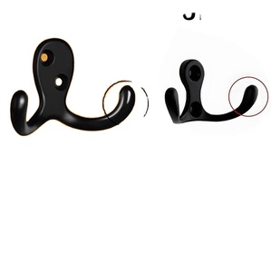 Optimized Product Name Heavy-Duty Double Prong Metal Coat <b>Hook</b> Wall-Mounted for Living Room Bathroom <b>Kitchen</b> Clothing Hanging - Product Image 1