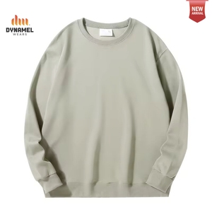 DYNAMEL <b>Men</b> Sweatshirt Long Sleeve Light Grey Solid <b>Pullover</b> Casual Knitted Top - Product Image 1