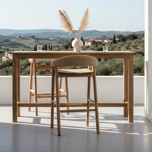 เก้าอี้บาร์ไม้สักแท้เอลโม่ พรีเมียม ทนทาน เป็นมิตรกับสิ่งแวดล้อม ดีไซน์เรียบง่ายทันสมัย สำหรับบาร์เชิงพาณิชย์ - Product Image 5