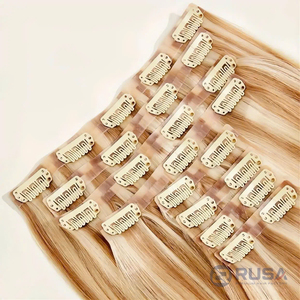 Extensions de cheveux naturels à clipser, couleur tendance 2026, super double drawn, pointes épaisses, pour salons et grossistes - Product Image 1