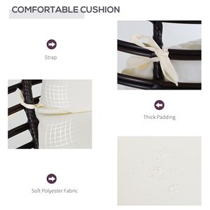 Sillón Huevo de Mimbre para Patio Interior/Exterior con Cojín Suave, Asiento Tipo Lágrima, Muebles de Ratán de Plástico PE para Interiores/Exteriores - Product Image 5