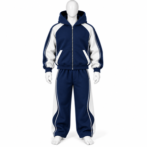 High Quality 100% Cotton Fleece Winter Wear Plus Size Baggy Tracksuit For Men Custom Printed Logo Breathable Men's <b>Sweat</b> suit - Product Image 1