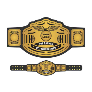 Ceinture de champion personnalisée avec logo personnalisé, ceinture de vainqueur, trophée sportif en métal doré, cuir original - Product Image 1