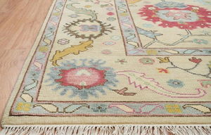 Alfombra Persa de Lana Anudada a Mano de Lujo |   Alfombra Oriental Moderna Personalizada de Diseño Abstracto en Rosa Pastel para el Hogar, 1 Pieza - Product Image 6