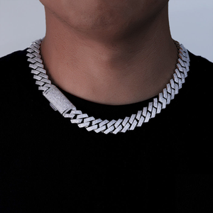 Luxury Moissanite Diamond Cuban Link <b>Chain</b> <b>Iced</b> <b>Out</b> Necklace Silver Hip Hop Jewelry Statement Gift - Product Image 1