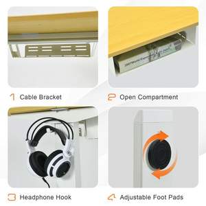 Bureau d'ordinateur électrique réglable en hauteur de 48 pouces avec panneau de commande et port USB - Product Image 2