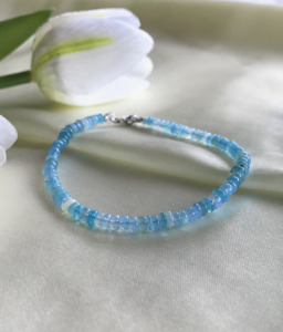 Paraiba Ethopian Opal <b>Beaded</b> <b>Bracelet</b> Dainty Apatite Choker Boho Summer Jewelry Handmade Gemstone Gift Layering Beach <b>Bracelet</b> - Product Image 1